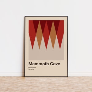 Mammoth Cave National Park Mid Century Poster | Abstract Travel Poster | Minimalist Art Print | National Park Poster | Kentucky Poster