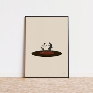 Cartel inspirado en Pulp Fiction / Impresión de arte minimalista / Impresión de arte retro / Arte de pared / Regalo de inauguración de la casa / Cartel de película vintage