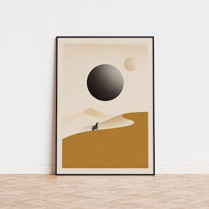 Düne Inspiriertes Poster | | Mid Century Modern Poster | Minimalistisches Poster | Retro Kunstdruck | Collage Kunst Poster |