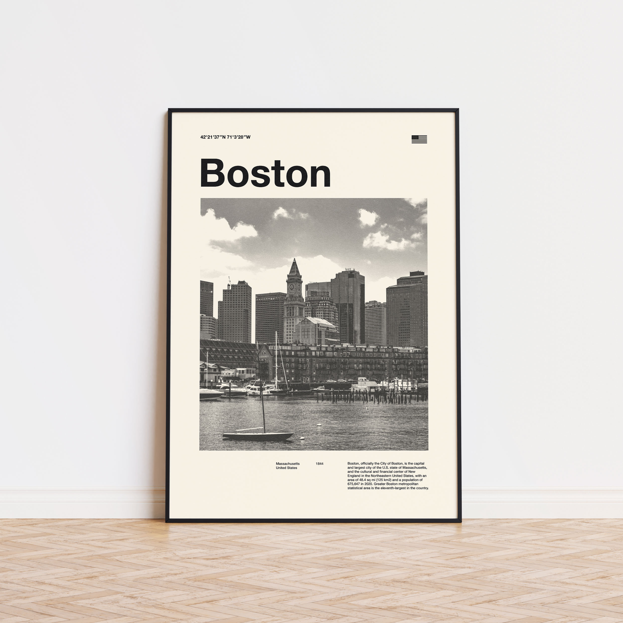 Boston Art Print | Boston Poster | Boston Wall Art | Mid Century Poster ...