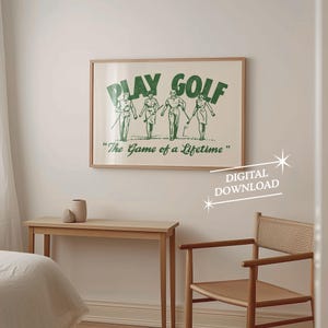 Golf Vintage Poster | Golf Lover Gift | Sport Gift | Man Cave Decor | Retro Poster | Printable Art | Digital Download