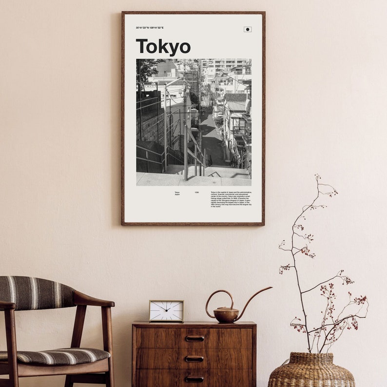 Tokyo Art Print Tokyo Poster Tokyo Wall Art Mid Century Etsy