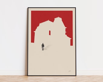 Psycho Inspired Poster | Minimalist Art Print | Retro Art Print | Wall Art | Housewarming Gift | Classic Horror Movie Poster