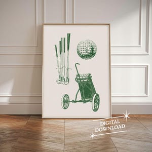 Golf Vintage Poster | Mid Century Modern Sports Art Print | Golf Gift | Man Cave Decor | Retro Poster | Printable Art | Digital Download