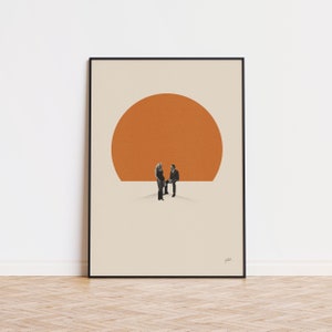 Poster ispirato prima del tramonto / Poster moderno di metà secolo / Poster minimalista / Stampa d'arte retrò / Film classico / Regali per lei