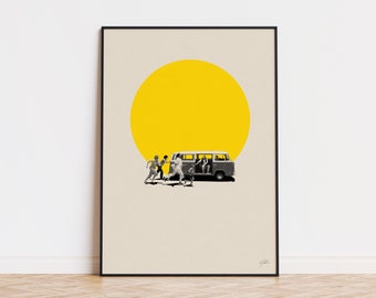 Little Miss Sunshine Inspired Poster | Mid Century Modern Poster | Minimalist Poster | Retro Art Print | Wall Art | Gifts for her