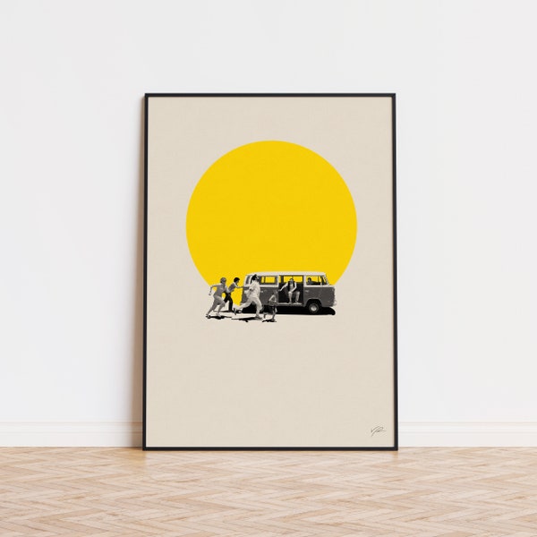 Little Miss Sunshine Inspiriert Poster | Mid Century Modern Poster | Minimalistisches Poster | Retro Kunstdruck | Wandkunst | Geschenke für Sie