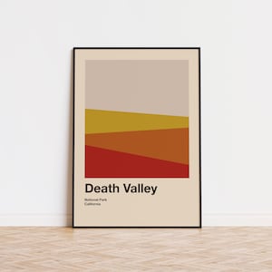 Death Valley National Park Mid Century Poster | Abstract Travel Poster | Minimalist Art Print | National Park Poster |  California Poster