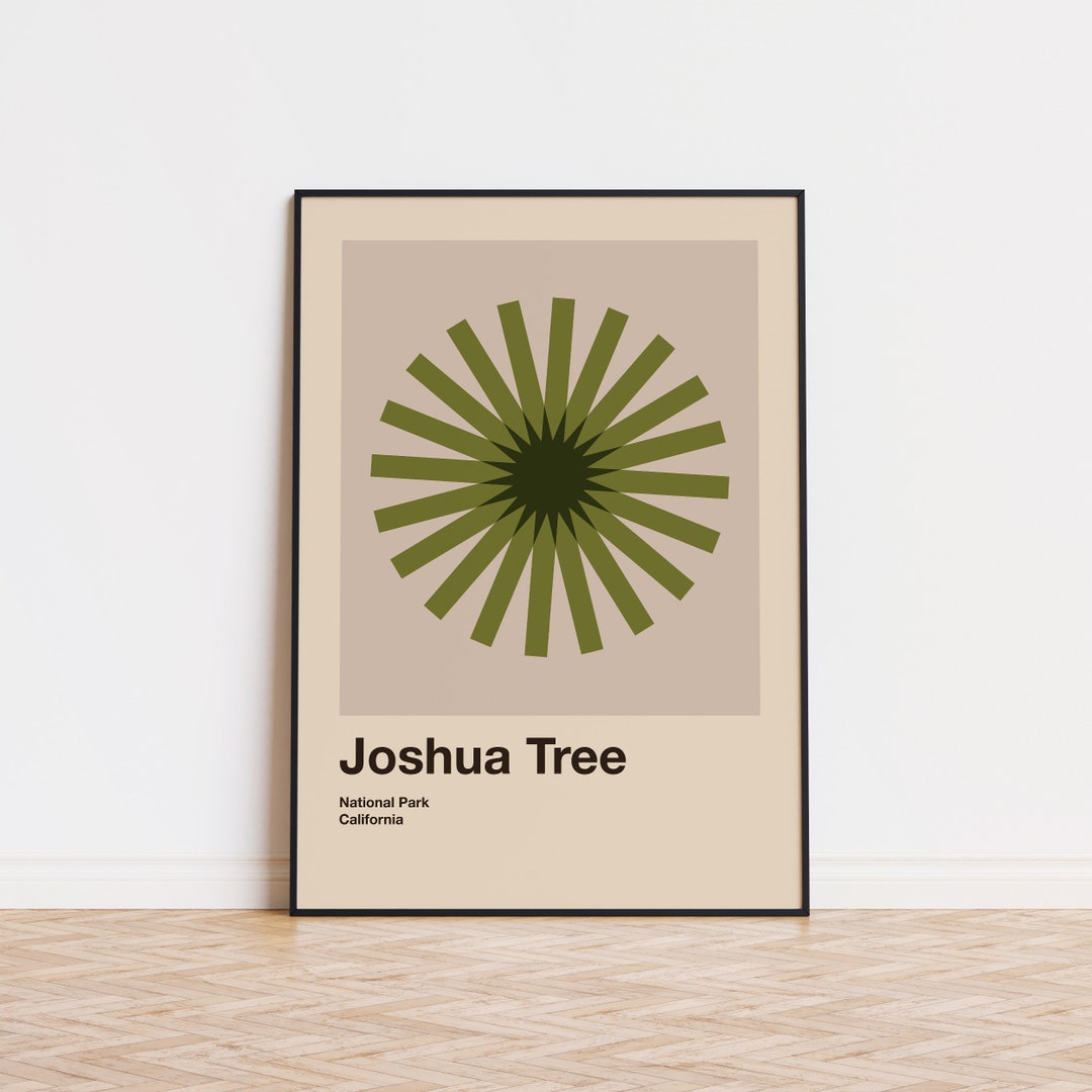 Joshua Tree National Park Mid Century Poster | Abstract Travel Poster ...