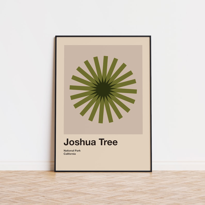 Abstract Joshua Tree Joshua Tree National Park Mid Century Poster | Abstract Travel Poster ...