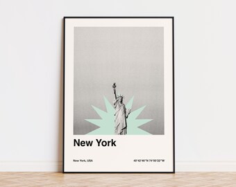 New York City Poster | Minimalist Travel Poster | New York Wall Art | Bauhaus Poster | NYC | Minimalist Travel Poster