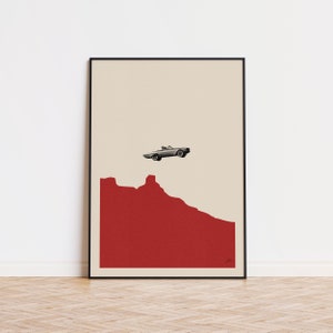 Cartel inspirado en Thelma & Louies / Cartel moderno de mediados de siglo / Cartel minimalista / Impresión de arte retro / Película clásica / Regalo de Navidad