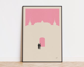 Budapest Hotel Inspired Poster | Minimalist Art Print | Retro Art Print | Wall Art | Housewarming Gift | Wes Anderson Movie Poster
