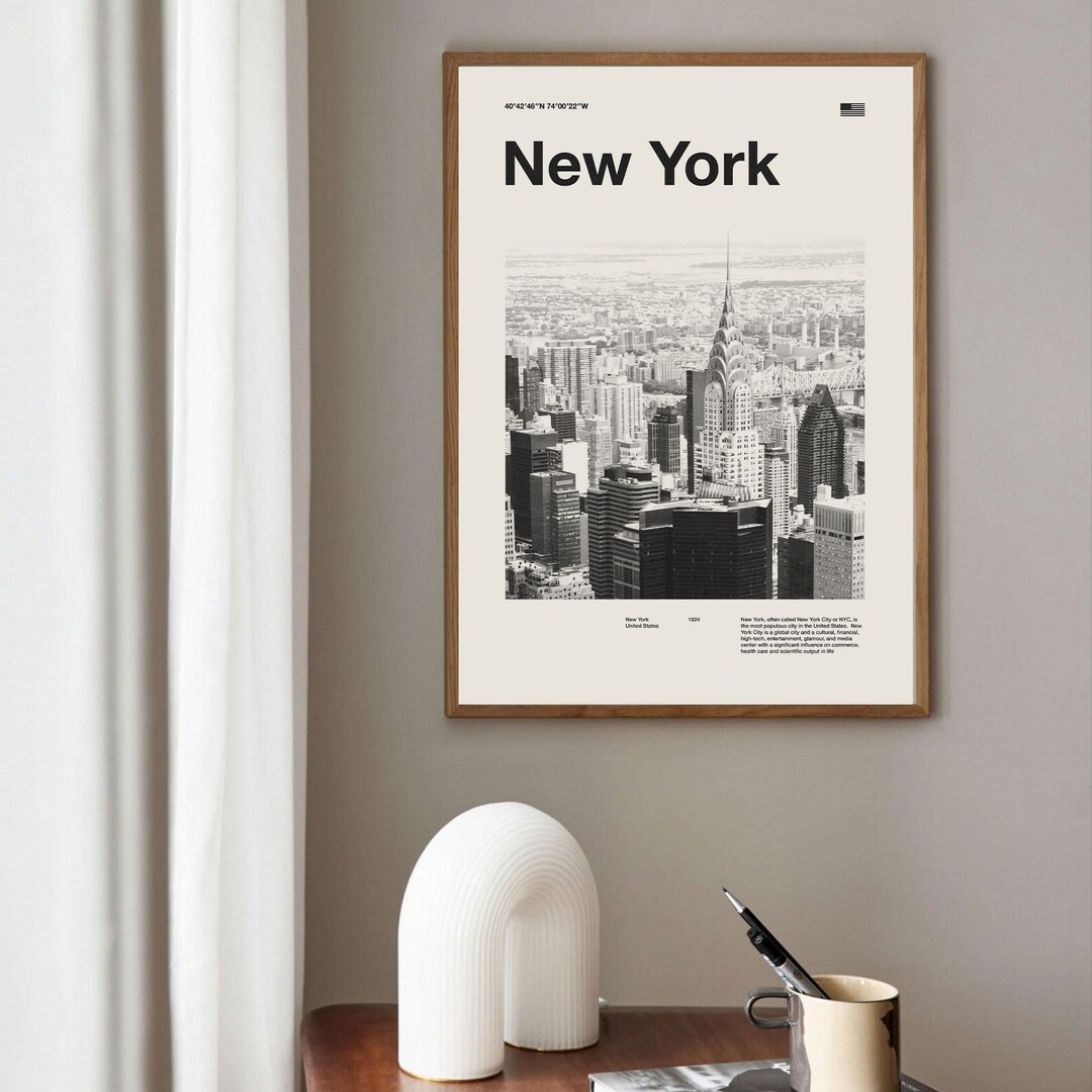 New York City Art Print | New York Poster | New York Wall Art | Mid ...