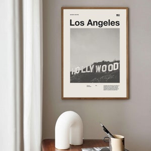 Los Angeles City Art Print | Los Angeles Poster | Los Angeles Wall Art | Mid Century Poster | Travel Print Art | California