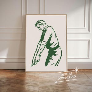 Golf Vintage Poster | Mid Century Modern Sports Art Print | Golf Gift | Gift for Dad | Retro Poster | Printable Art | Digital Download