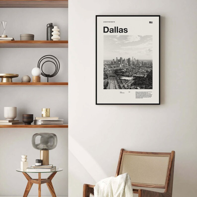 Dallas Art Print | Dallas Poster | Dallas Wall Art | Mid Century Poster ...