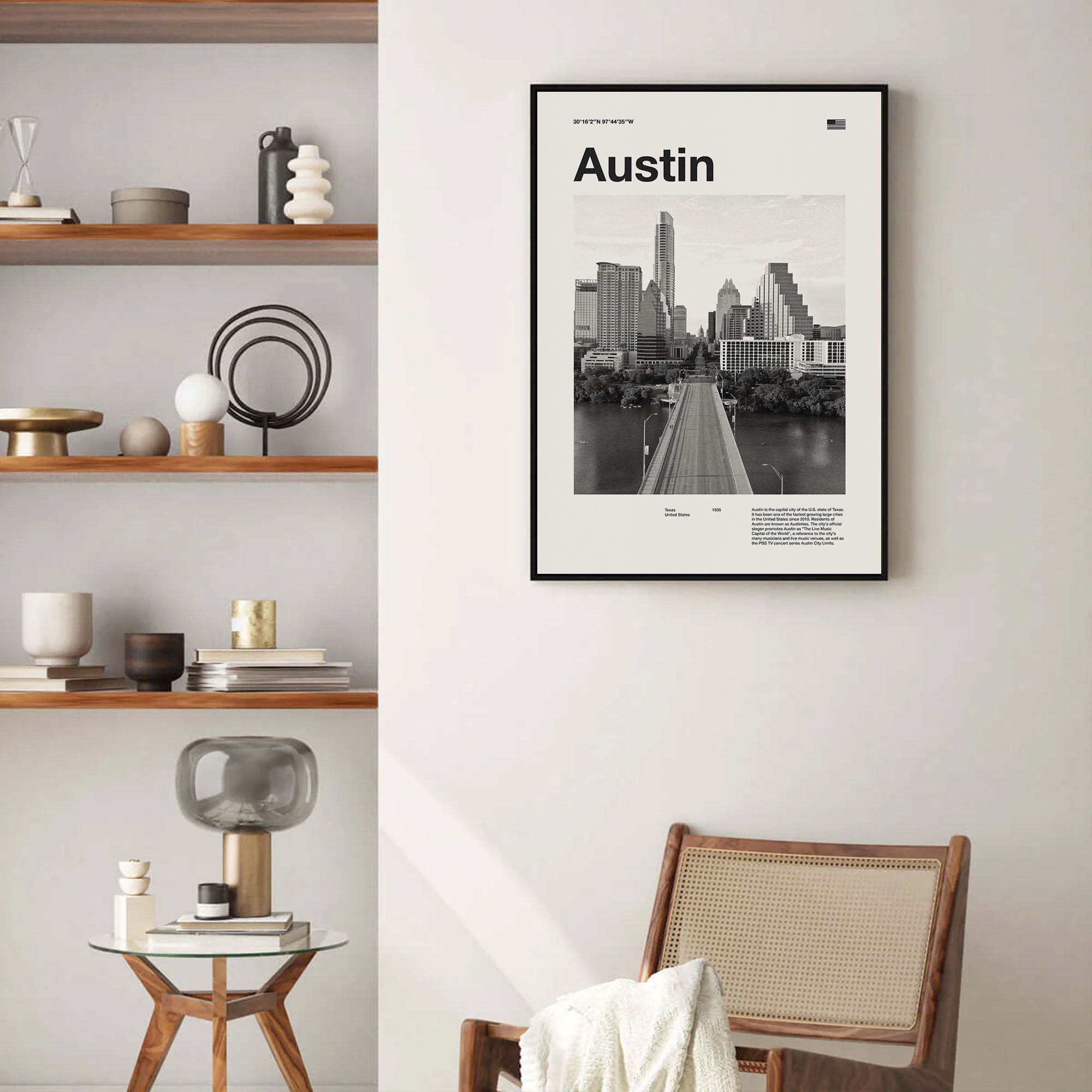 Austin Art Print | Austin Poster | Austin Wall Art | Mid Century Poster ...