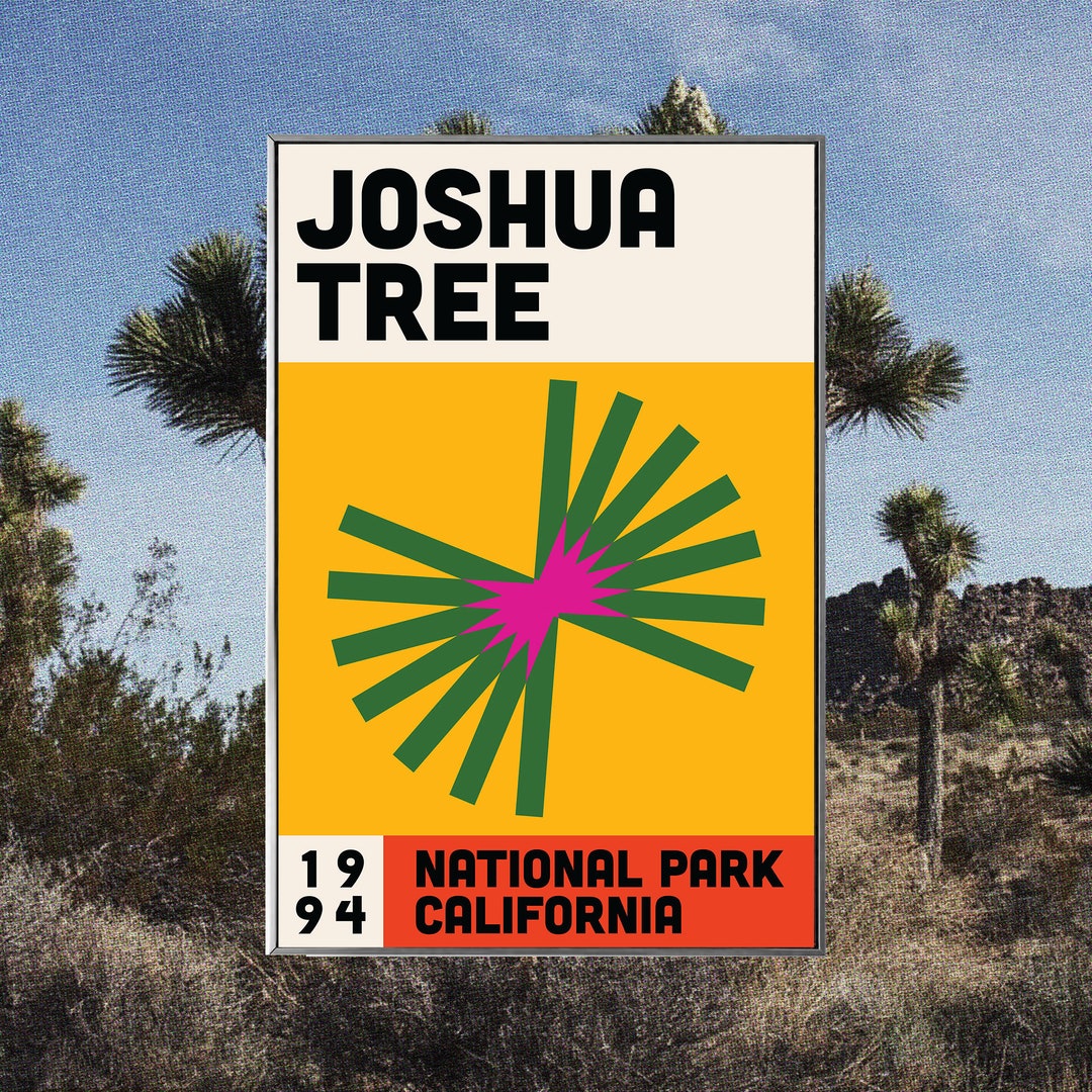 Joshua Tree National Park Mid Century Poster | Abstract Travel Poster ...