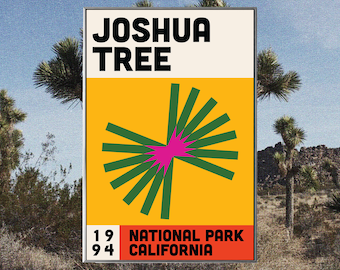 Joshua Tree National Park Mid Century Poster | Abstract Travel Poster | Minimalist Art Print | National Park Poster | California Poster