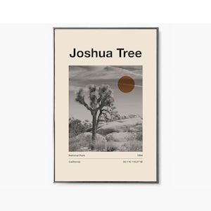 Joshua Tree National Park Mid Century Poster | Abstract Travel Poster | Minimalist Art Print | National Park Poster |  California Poster