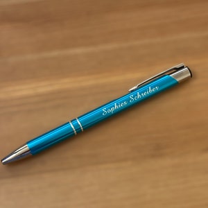 Kugelschreiber Türkis mit Ihrer Wunschgravur