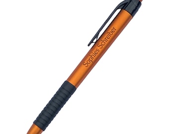 Kugelschreiber orange mit Beschriftung | Gravur