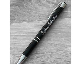 Ballpoint pen with engraving black