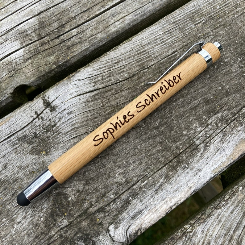 OXYEFEI Holz-Kugelschreiber Mit Gravur – Inkl. Bambus-Etui, Personalisierbar, Nachhaltig