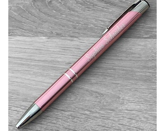 Have a pink ballpoint pen engraved with ENGRAVING