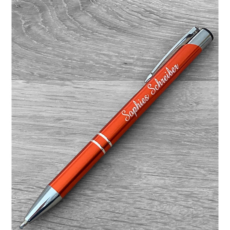 Kugelschreiber Orange mit Gravur Bild 1