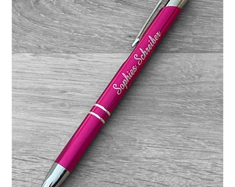Ballpoint pen pink with engraving