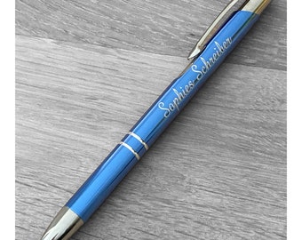 Kugelschreiber in hellblau mit GRAVUR gravieren lassen