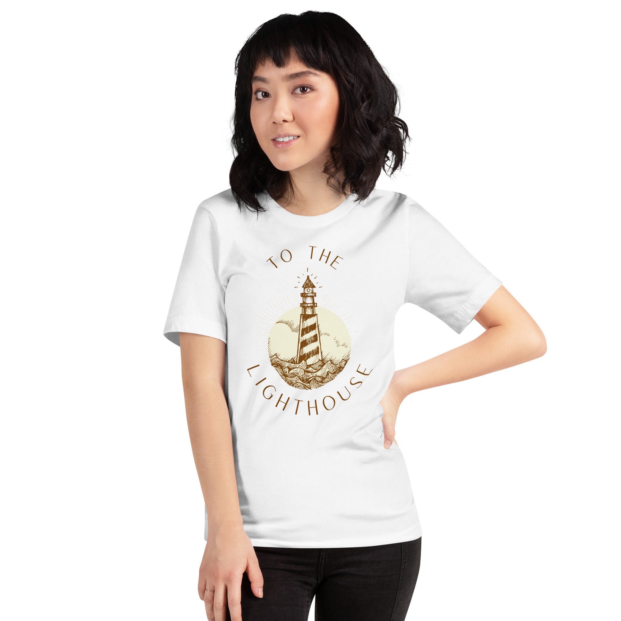 Women's T-Shirts [Out of Print] Virginia Woolf / To the Lighthouse V-Neck Tee (Oatmeal) (Womens) To the Lighthouse Virginia Woolf T-shirt - Etsy