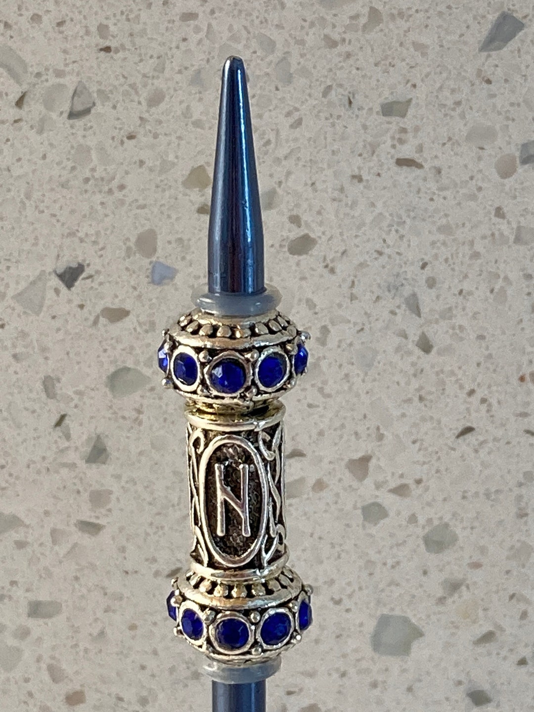 Rune Blue Crystal Bead Hair Stick - Etsy
