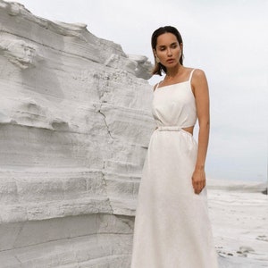 etsy white linen dress White Linen Dress