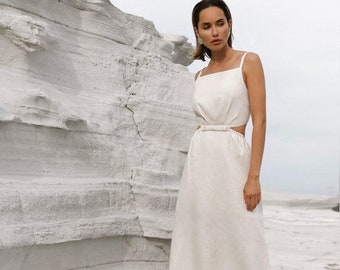 White Summer Linen Dress, Tunic Dress, Natural Linen Clothing for Women - Etsy White Summer Linen Dress, Tunic Dress, Natural Linen Clothing for Women - Etsy