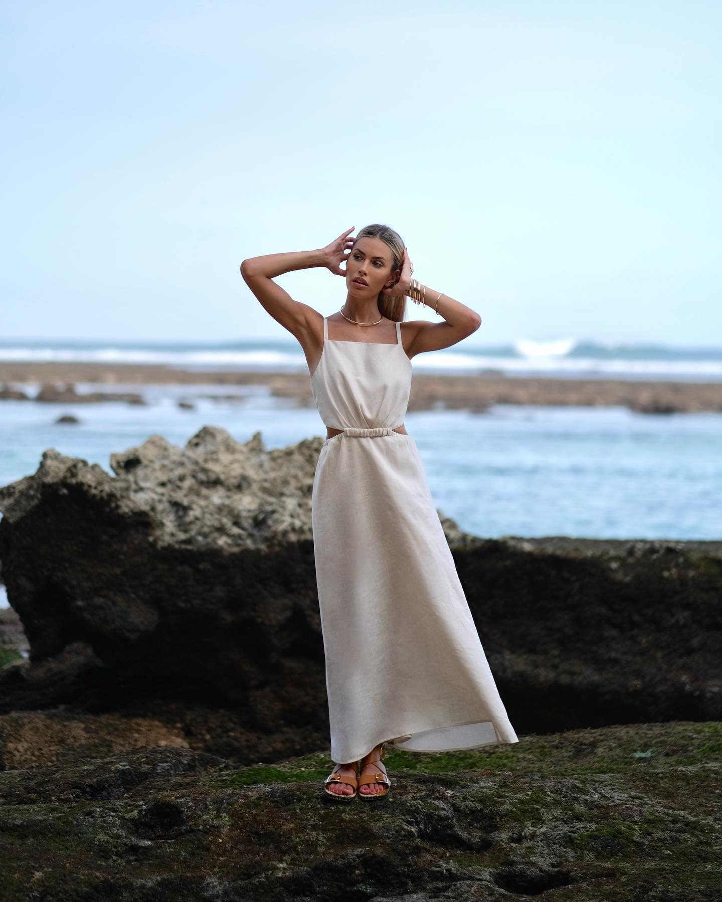 White Long Linen Dress / White Summer Dress / Linen Midi Dress - Etsy
