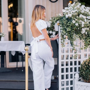 Linen Pants wide leg High Waist Linen Trousers