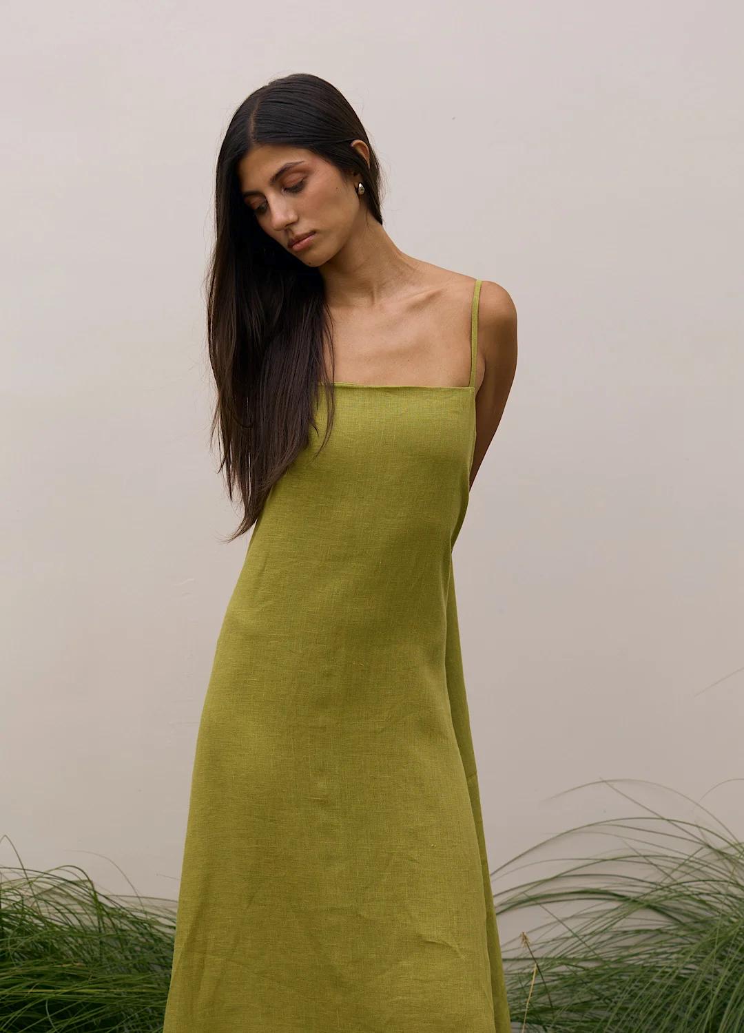 Sage Green linen Maxi dress, Boho Thin Straps dress, Natural linen dress, Summer linen dress Sage Green linen Maxi dress, Boho Thin Straps dress, Natural linen dress, Summer linen dress