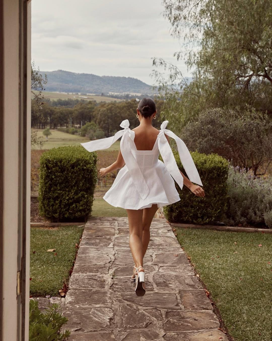 little white dress bridal Engagement Little White Dress Bridal Shower Dresses Wedding Dresses A-Line  V Neck Sleeveless Tea Length Satin Bridal Gowns With Pleats 2026