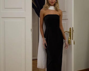Beautiful SAKS FIFTH AVENUE off Shoulder Black Evening Dress Size S M Etsy