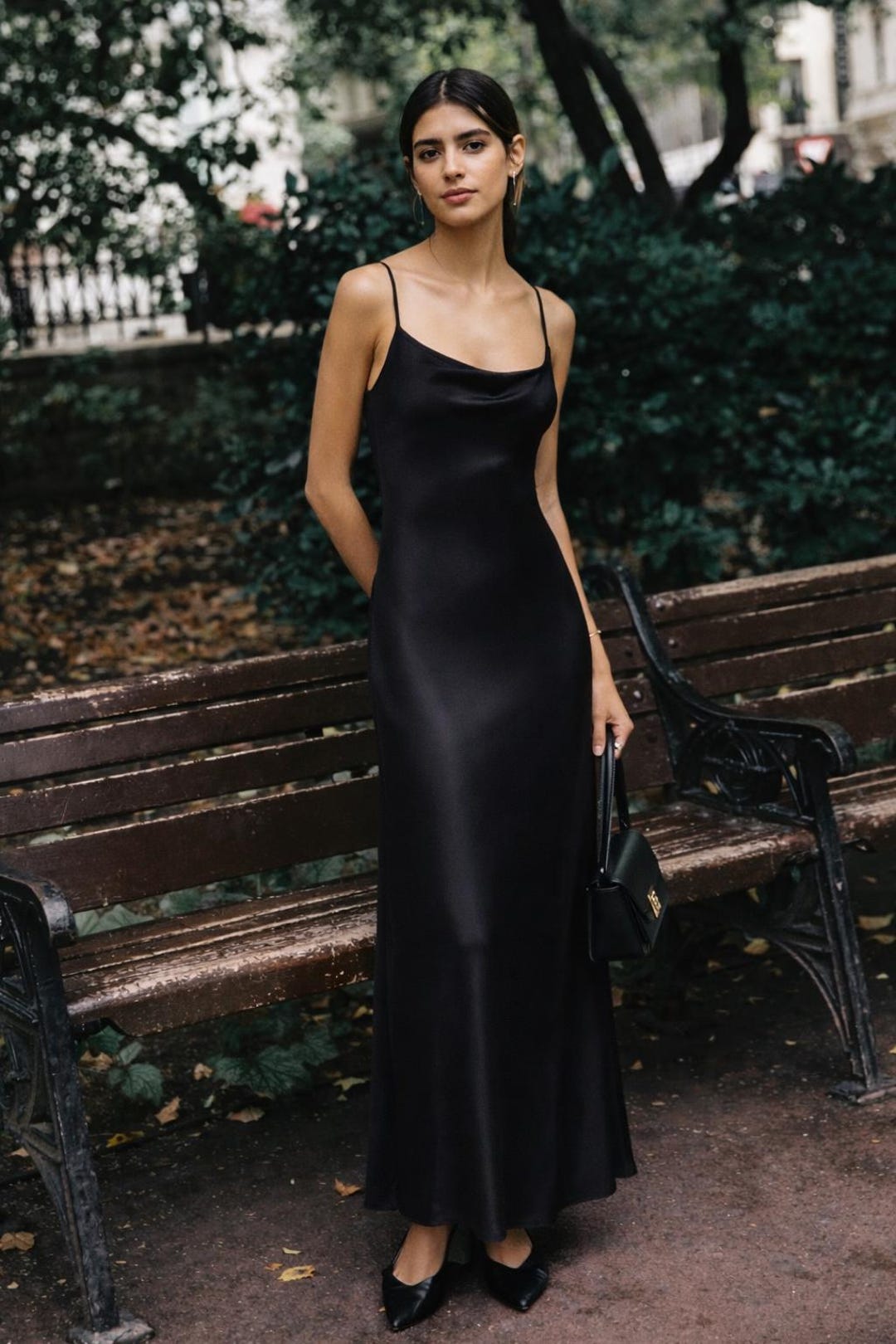 Satin Cowl Neck Slip Dress, Bias Cut Dress, Adjustable Straps, Prom & Wedding Guest Evening Dress, Elegant Evening Dress