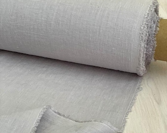 Light grey Washed Linen, Soft Organic Fabric by the Yard for Apparel, Quilting, European linen, OKEO-TEX certified, Baltic linen