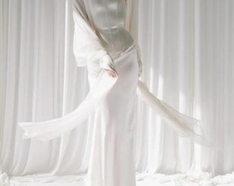 Pearl White Satin Corset, Maxi Skirt Scarf for Elizabeth