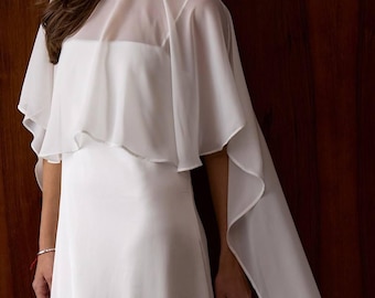 Ivory wedding dress topper,  Long Cape,  Wedding Shoulder Cape Veil Outdoor Event Lightweight Cover-Up for Dress, Sheer wedding capelet
