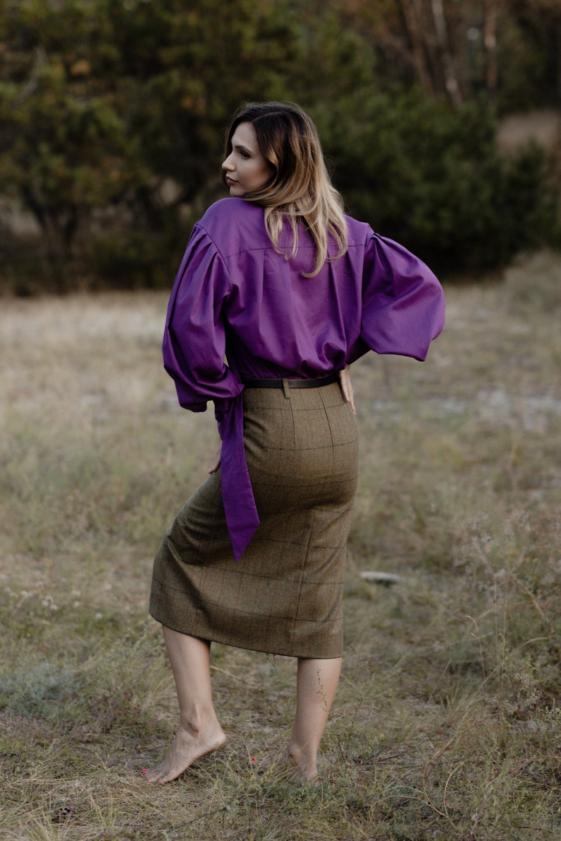 Tartan midi skirt skirt high waisted skirt 70s skirt plaid skirt image 5