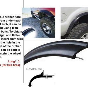 65mm Rubber Flexi Wheel arch metal strengthening bar 3m roll Extended wheel arches Wider wheels wheel arch extension 65mm