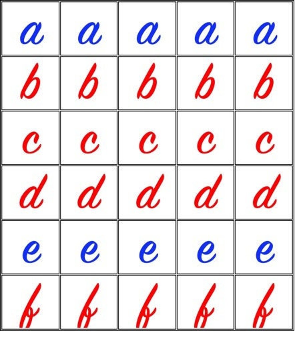 Alfabeto Móvil Montessori Imprimible letras Ligadas Minúscula - Etsy ...