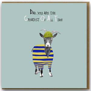 Funny Card For Dad, Dad Birthday or Father's Day, Greatest of all time Dad GOAT